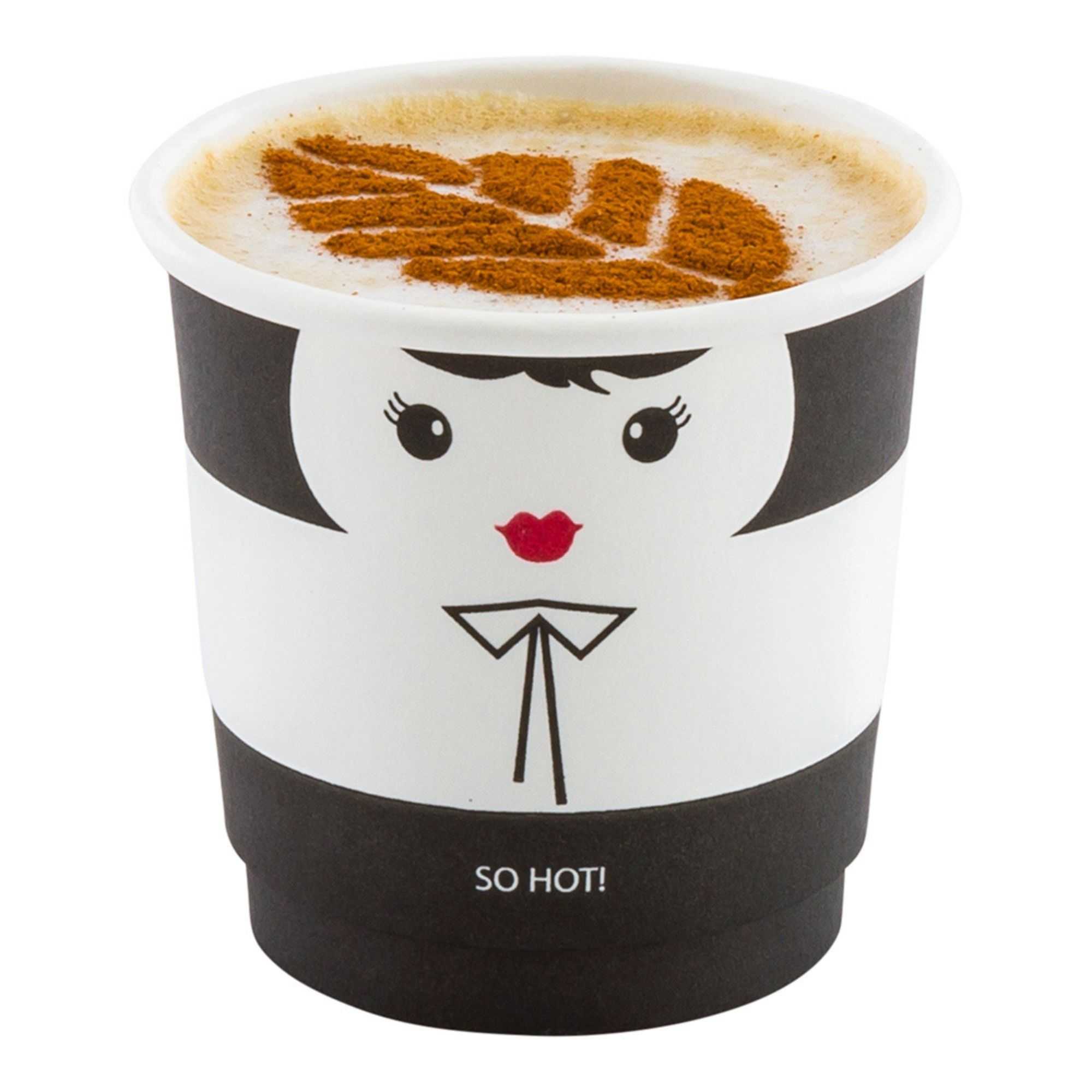 Restpresso 4 oz Madame Paper Coffee Cup - Double Wall - 2 1/2" x 2 1/2" x 2 1/4" - 25 count box