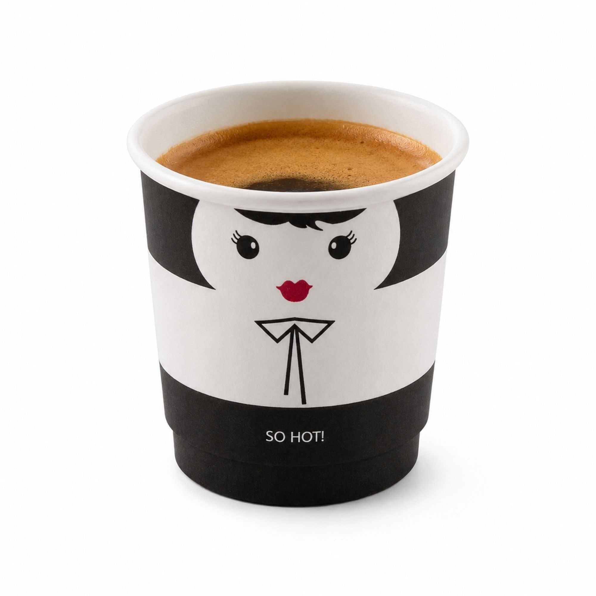 Restpresso 4 oz Madame Paper Coffee Cup - Double Wall - 2 1/2" x 2 1/2" x 2 1/4" - 25 count box