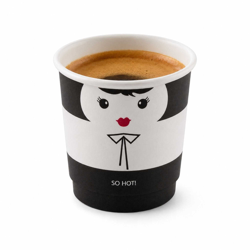 Restpresso 4 oz Madame Paper Coffee Cup - Double Wall - 2 1/2" x 2 1/2" x 2 1/4" - 500 count box