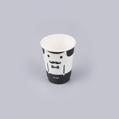Restpresso 12 oz Monsieur Paper Coffee Cup - Double Wall - 3 1/2" x 3 1/2" x 4 1/4" - 25 count box