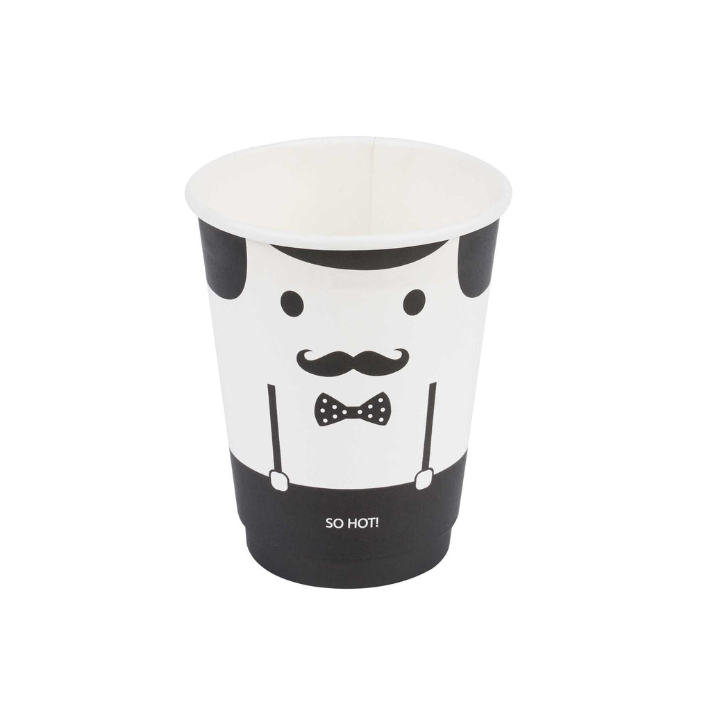Restpresso 12 oz Monsieur Paper Coffee Cup - Double Wall - 3 1/2" x 3 1/2" x 4 1/4" - 500 count box
