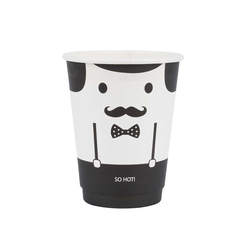 Restpresso 12 oz Monsieur Paper Coffee Cup - Double Wall - 3 1/2" x 3 1/2" x 4 1/4" - 500 count box