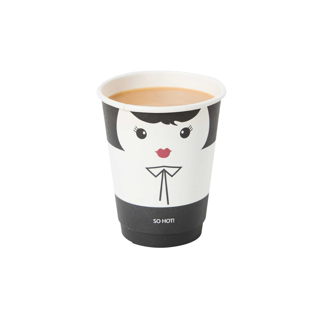 Restpresso 12 oz Madame Paper Coffee Cup - Double Wall - 3 1/2" x 3 1/2" x 4 1/4" - 500 count box