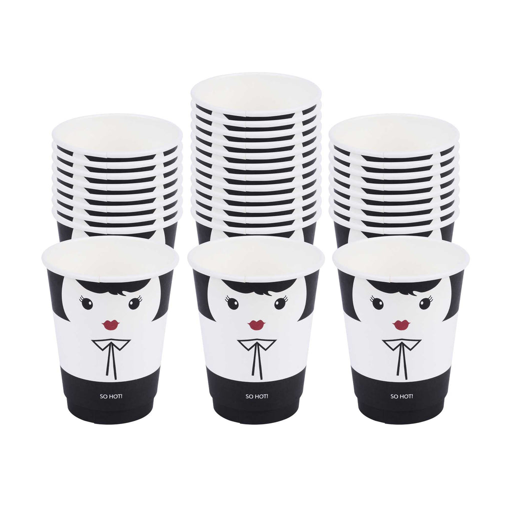 Restpresso 12 oz Madame Paper Coffee Cup - Double Wall - 3 1/2" x 3 1/2" x 4 1/4" - 500 count box