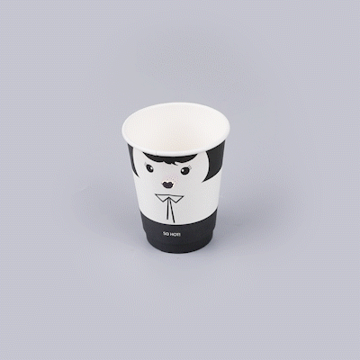 Restpresso 12 oz Madame Paper Coffee Cup - Double Wall - 3 1/2" x 3 1/2" x 4 1/4" - 500 count box