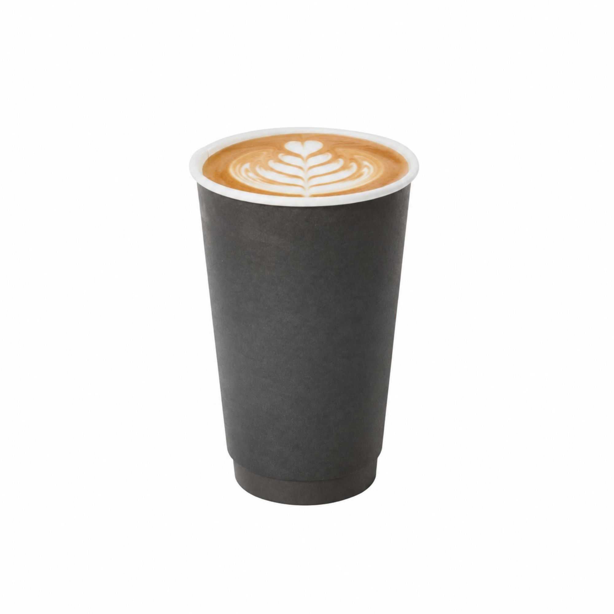 Restpresso 16 oz Black Paper Coffee Cup - Double Wall - 3 1/2" x 3 1/2" x 5 1/2" - 500 count box