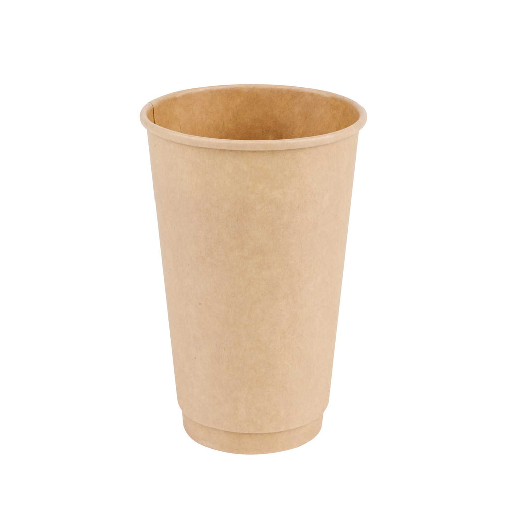Restpresso 16 oz Kraft Paper Coffee Cup - Double Wall - 3 1/2" x 3 1/2" x 5 1/2" - 500 count box