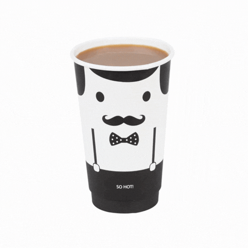 Restpresso 16 oz Monsieur Paper Coffee Cup - Double Wall - 3 1/2" x 3 1/2" x 5 1/2" - 25 count box