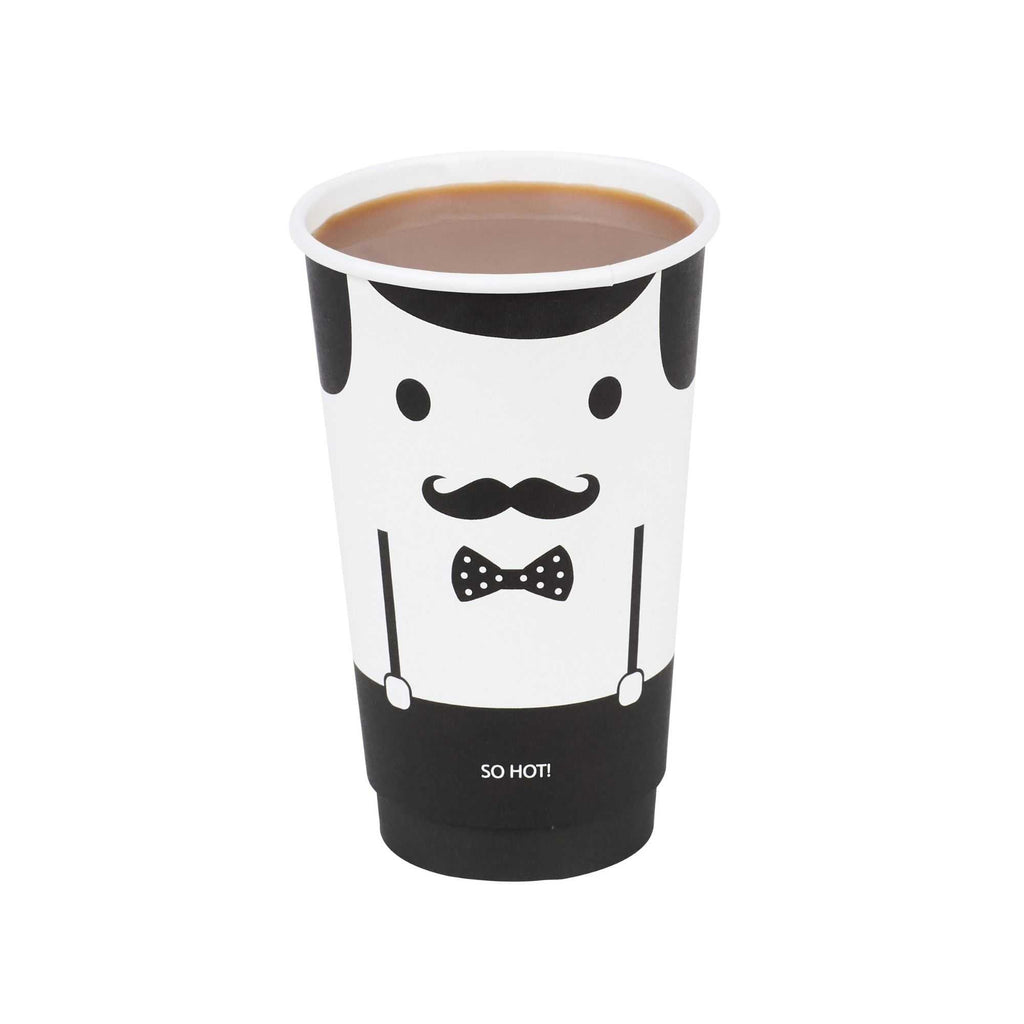 Restpresso 16 oz Monsieur Paper Coffee Cup - Double Wall - 3 1/2" x 3 1/2" x 5 1/2" - 500 count box