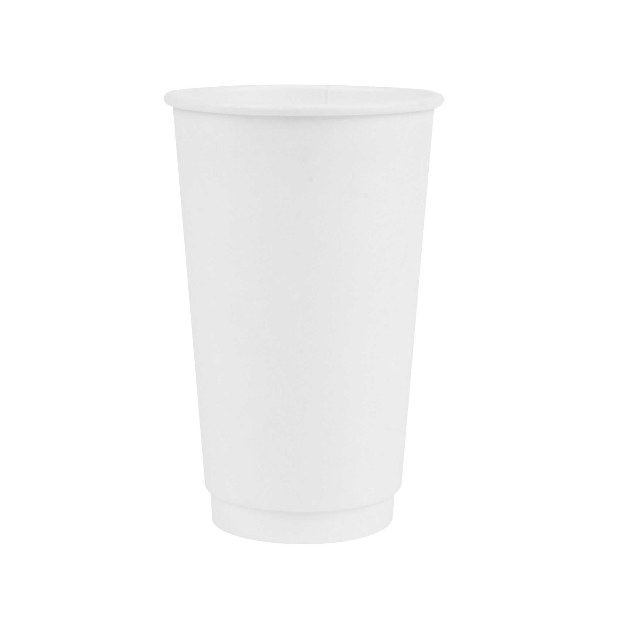 Restpresso 16 oz White Paper Coffee Cup - Double Wall - 3 1/2" x 3 1/2" x 5 1/2" - 500 count box