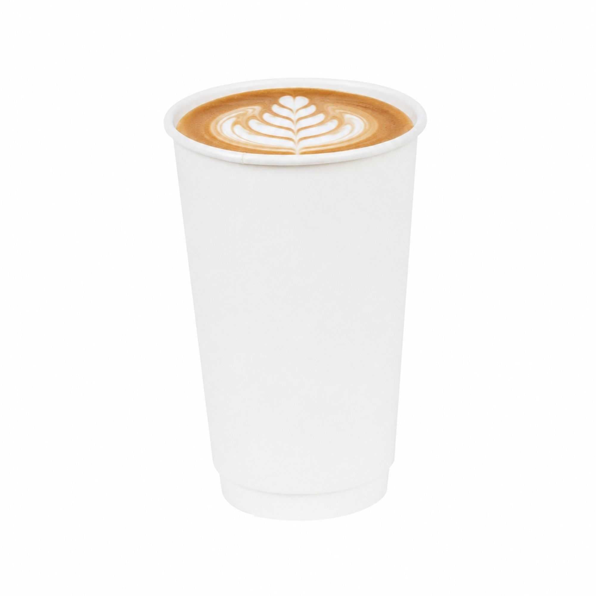 Restpresso 16 oz White Paper Coffee Cup - Double Wall - 3 1/2" x 3 1/2" x 5 1/2" - 500 count box