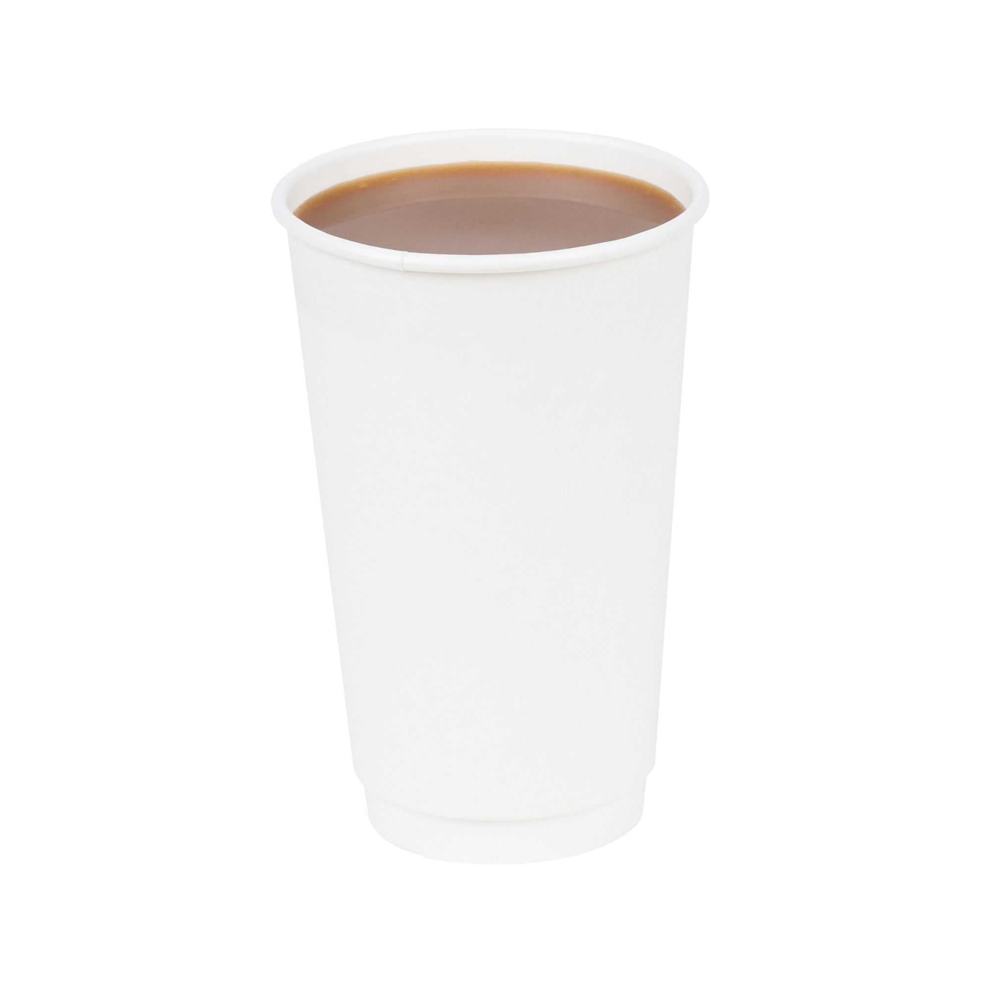 Restpresso 16 oz White Paper Coffee Cup - Double Wall - 3 1/2" x 3 1/2" x 5 1/2" - 25 count box