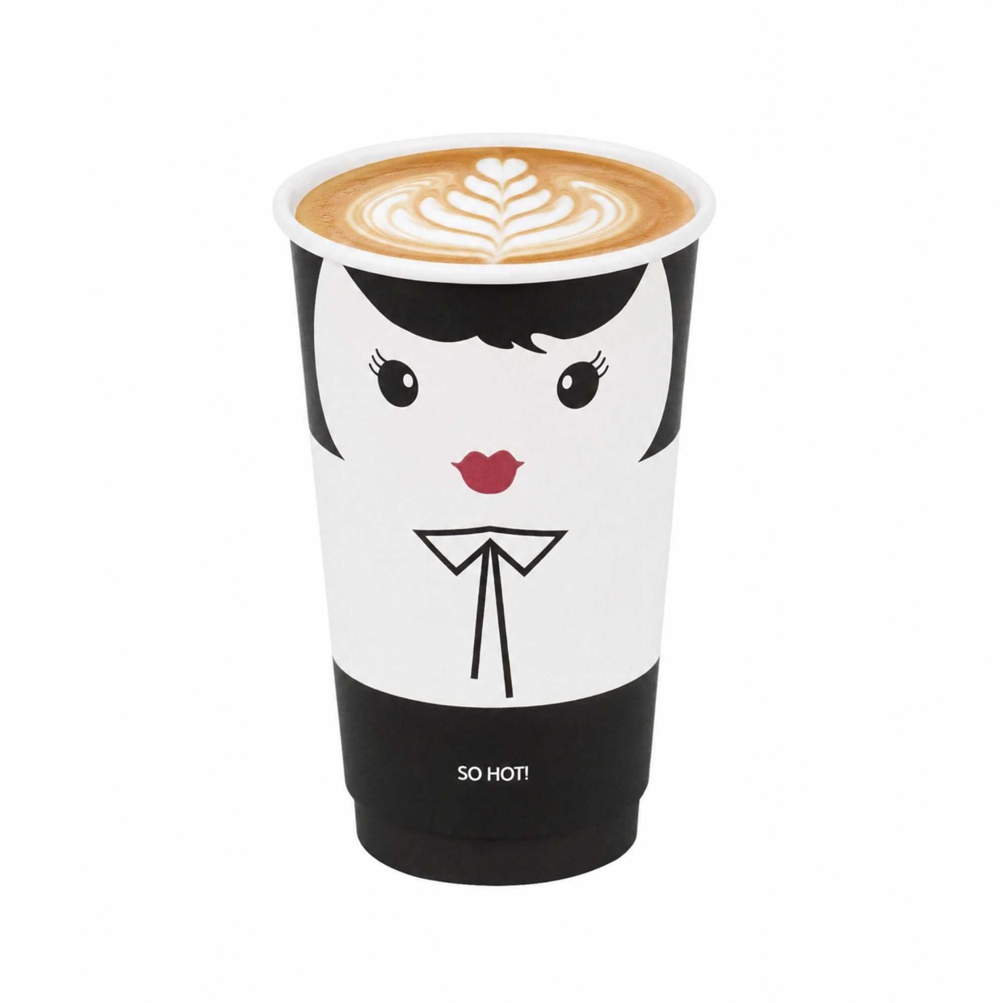 Restpresso 16 oz Madame Paper Coffee Cup - Double Wall - 3 1/2" x 3 1/2" x 5 1/2" - 25 count box