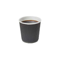 Restpresso 4 oz Black Paper Coffee Cup - Ripple Wall - 2 1/2" x 2 1/2" x 2 1/4" - 500 count box