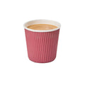 Restpresso 4 oz Crimson Paper Coffee Cup - Ripple Wall - 2 1/2" x 2 1/2" x 2 1/4" - 25 count box