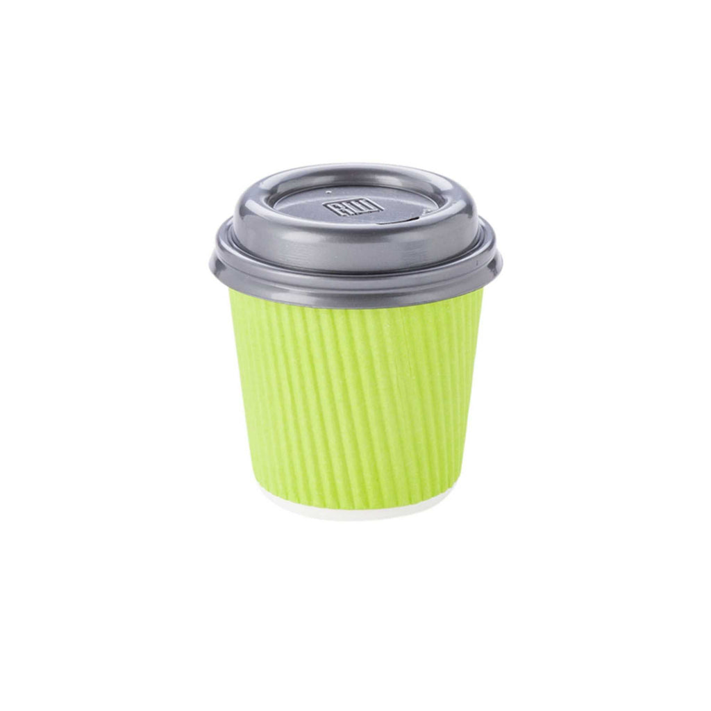 Restpresso 4 oz Eco Green Paper Coffee Cup - Ripple Wall - 2 1/2" x 2 1/2" x 2 1/4" - 500 count box