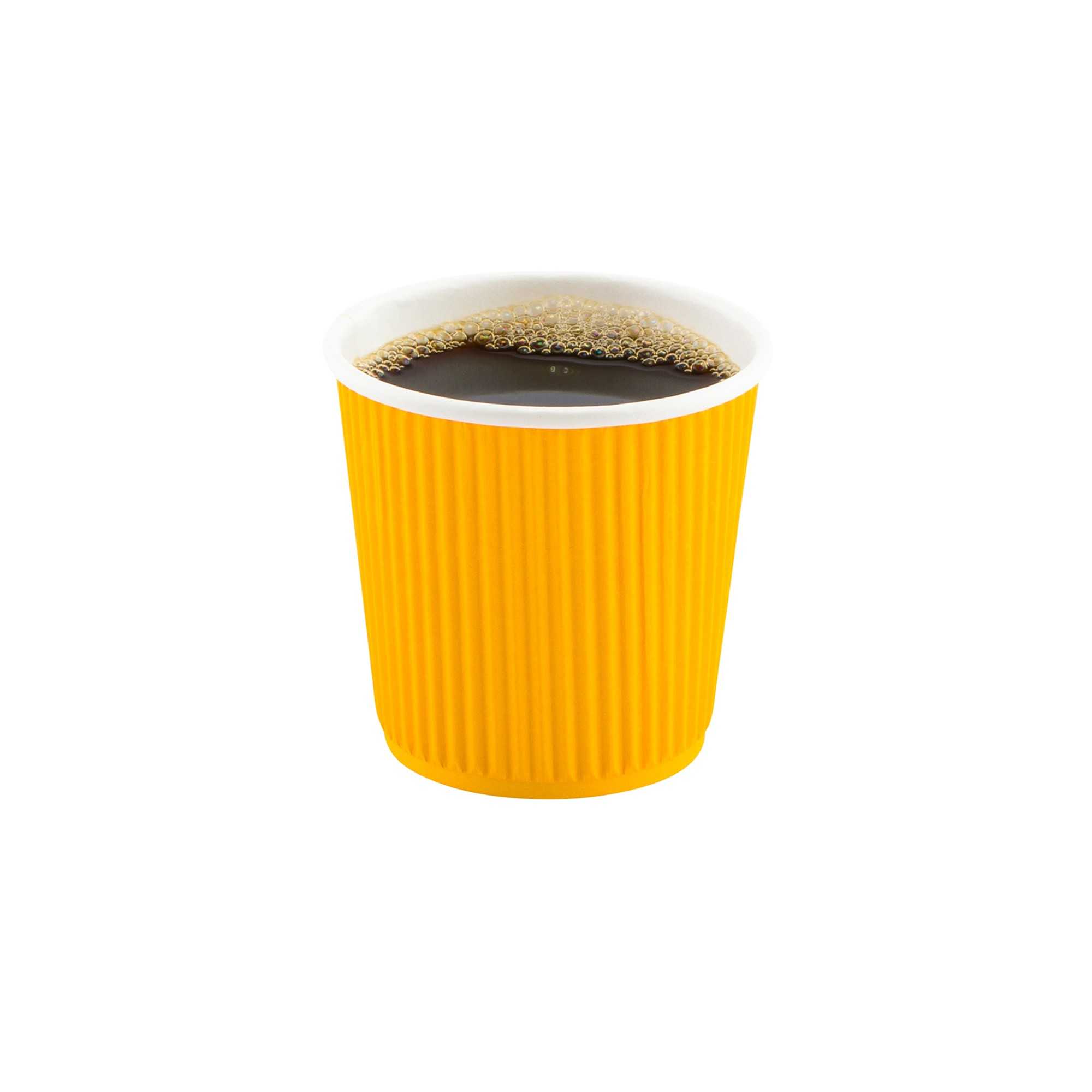 Restpresso 4 oz Yellow Paper Coffee Cup - Ripple Wall - 2 1/2" x 2 1/2" x 2 1/4" - 500 count box