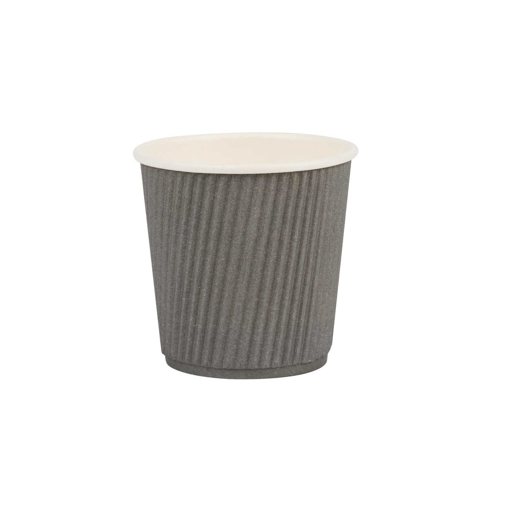 Restpresso 4 oz Gray Paper Coffee Cup - Ripple Wall - 2 1/2" x 2 1/2" x 2 1/4" - 500 count box