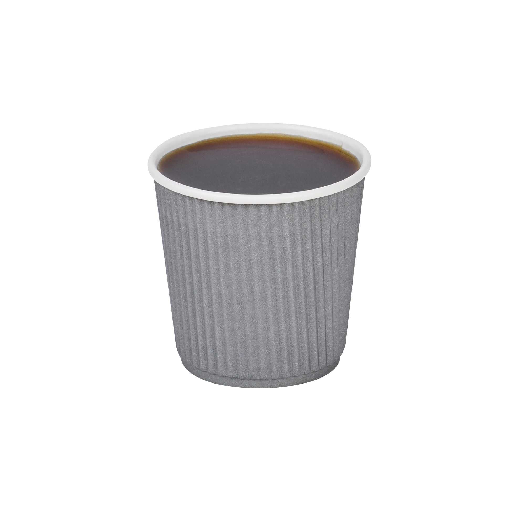 Restpresso 4 oz Gray Paper Coffee Cup - Ripple Wall - 2 1/2" x 2 1/2" x 2 1/4" - 25 count box