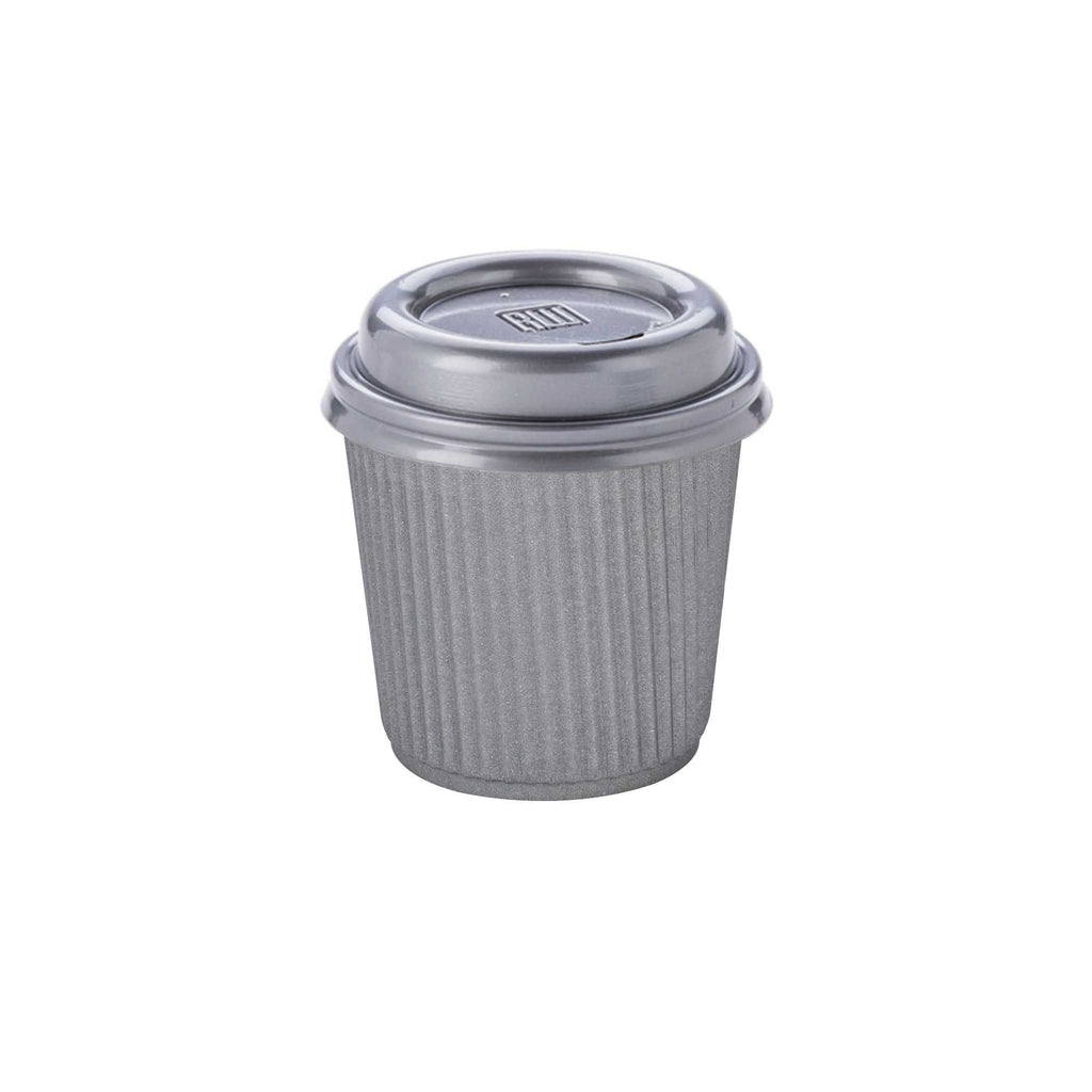 Restpresso 4 oz Gray Paper Coffee Cup - Ripple Wall - 2 1/2" x 2 1/2" x 2 1/4" - 500 count box