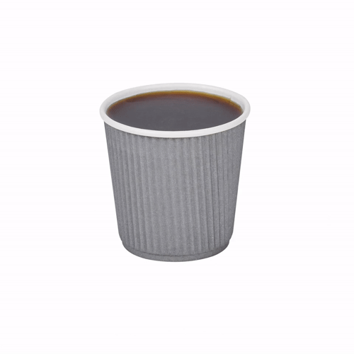 Restpresso 4 oz Gray Paper Coffee Cup - Ripple Wall - 2 1/2" x 2 1/2" x 2 1/4" - 500 count box