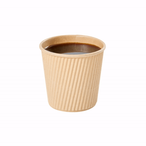 Restpresso 4 oz Kraft Paper Coffee Cup - Ripple Wall - 2 1/2" x 2 1/2" x 2 1/4" - 25 count box