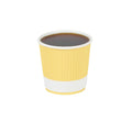 Restpresso 4 oz Light Yellow Paper Coffee Cup - Ripple Wall - 2 1/2" x 2 1/2" x 2 1/4" - 25 count box