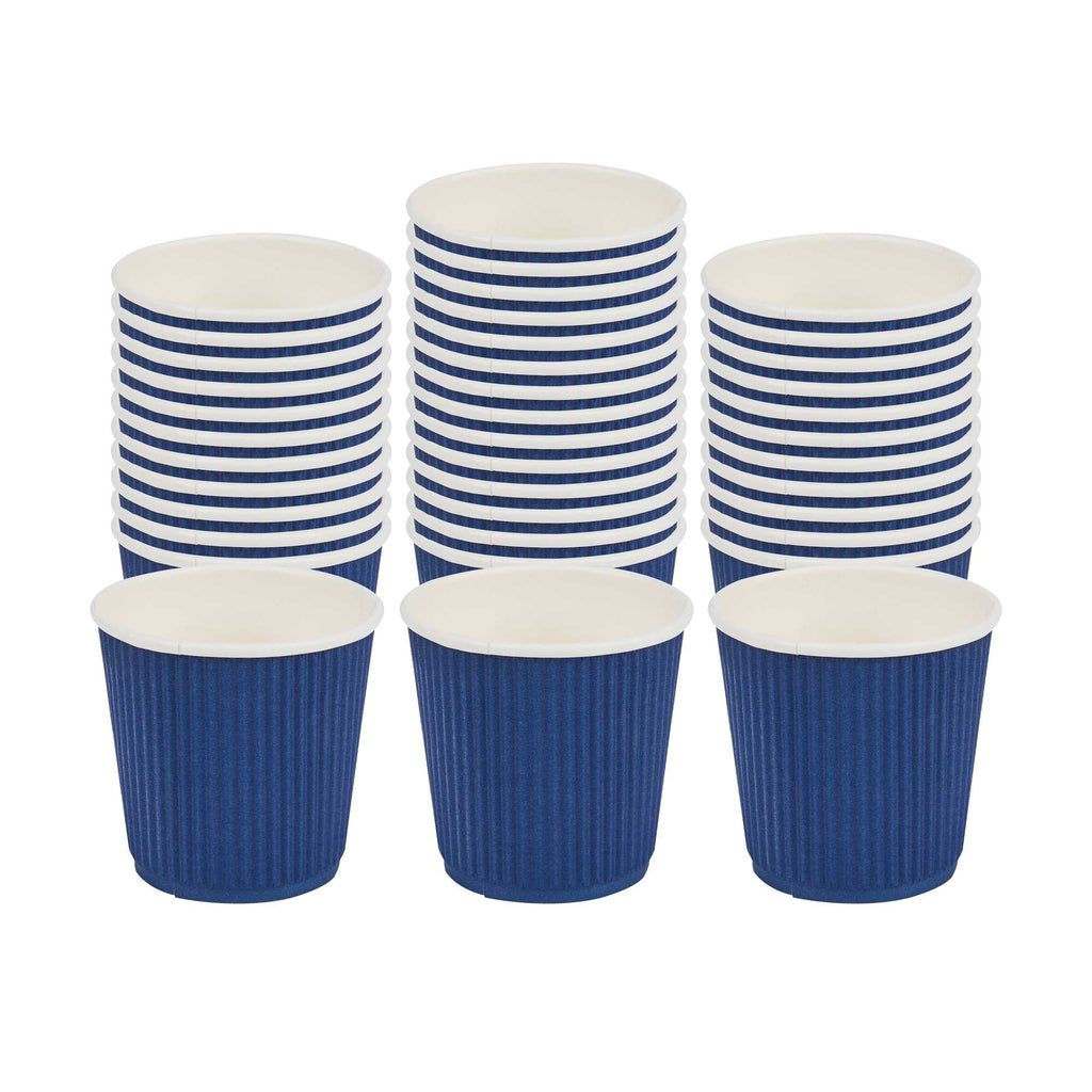 Restpresso 4 oz Midnight Blue Paper Coffee Cup - Ripple Wall - 2 1/2" x 2 1/2" x 2 1/4" - 500 count box