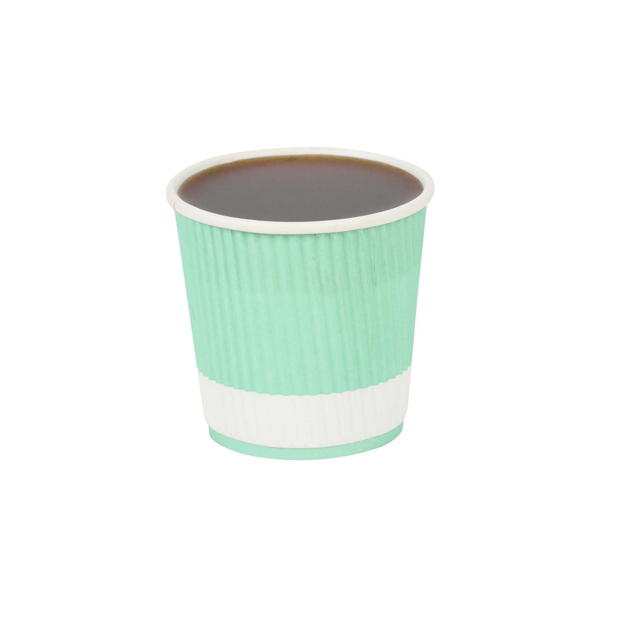 Restpresso 4 oz Light Green Paper Coffee Cup - Ripple Wall - 2 1/2" x 2 1/2" x 2 1/4" - 500 count box