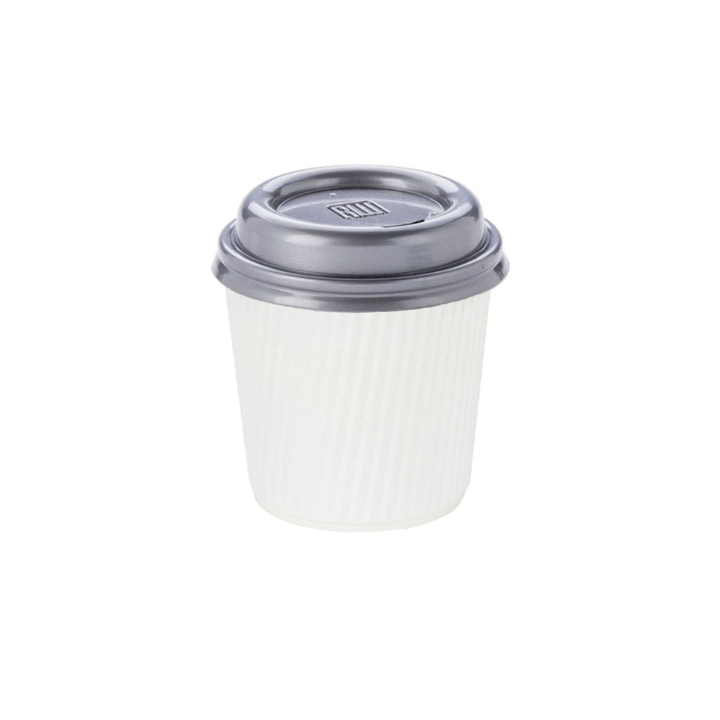 Restpresso 4 oz White Paper Coffee Cup - Ripple Wall - 2 1/2" x 2 1/2" x 2 1/4" - 500 count box