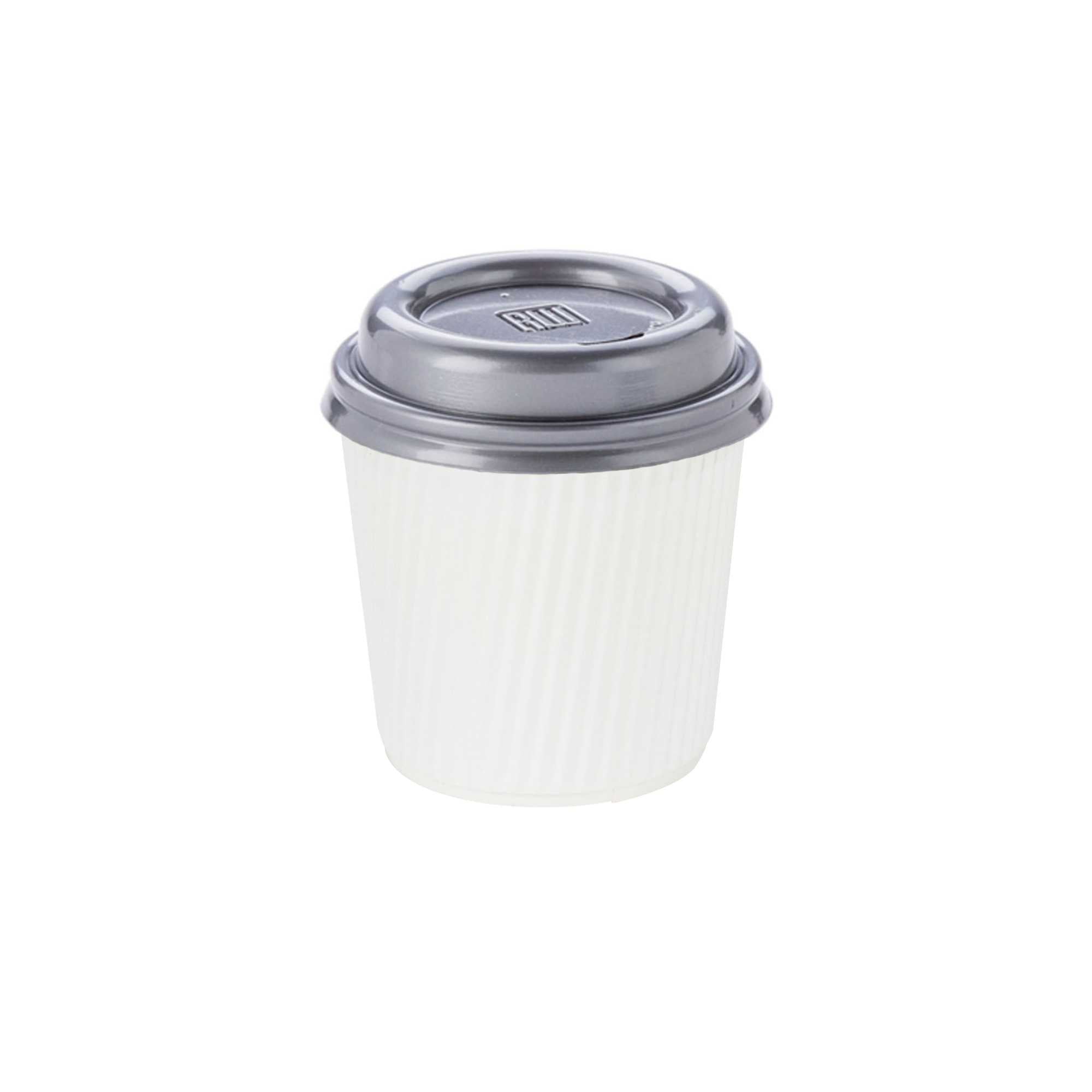 Restpresso 4 oz White Paper Coffee Cup - Ripple Wall - 2 1/2" x 2 1/2" x 2 1/4" - 500 count box