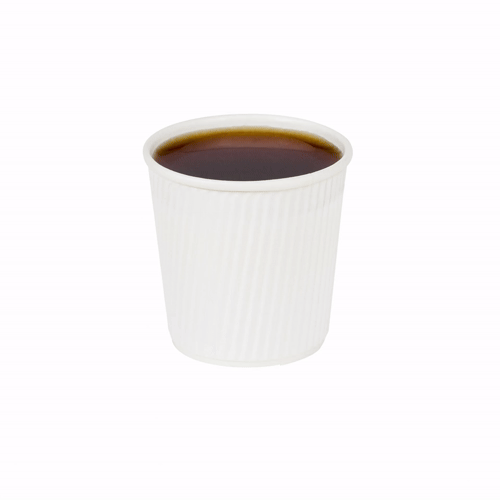Restpresso 4 oz White Paper Coffee Cup - Ripple Wall - 2 1/2" x 2 1/2" x 2 1/4" - 500 count box