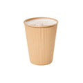Restpresso 12 oz Kraft Paper Coffee Cup - Ripple Wall - 3 1/2" x 3 1/2" x 4 1/4" - 25 count box