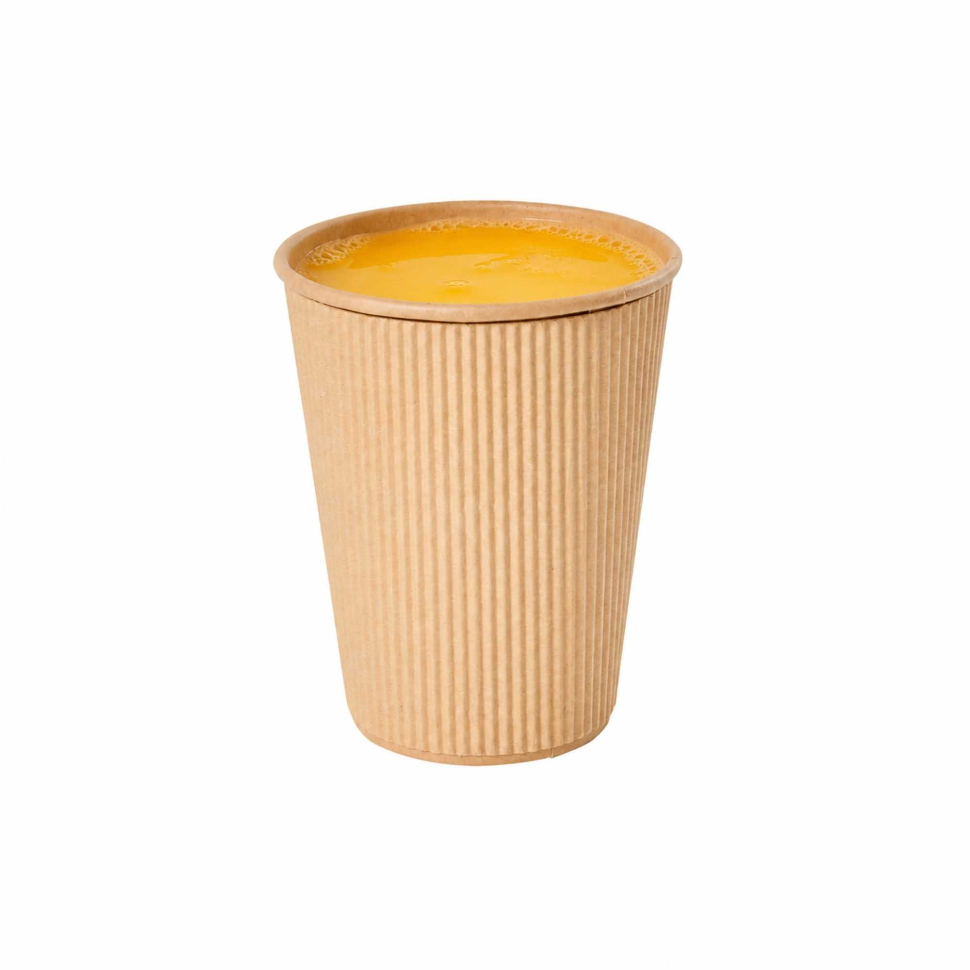 Restpresso 12 oz Kraft Paper Coffee Cup - Ripple Wall - 3 1/2" x 3 1/2" x 4 1/4" - 500 count box
