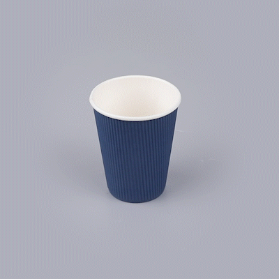 Restpresso 12 oz Midnight Blue Paper Coffee Cup - Ripple Wall - 3 1/2" x 3 1/2" x 4 1/4" - 500 count box