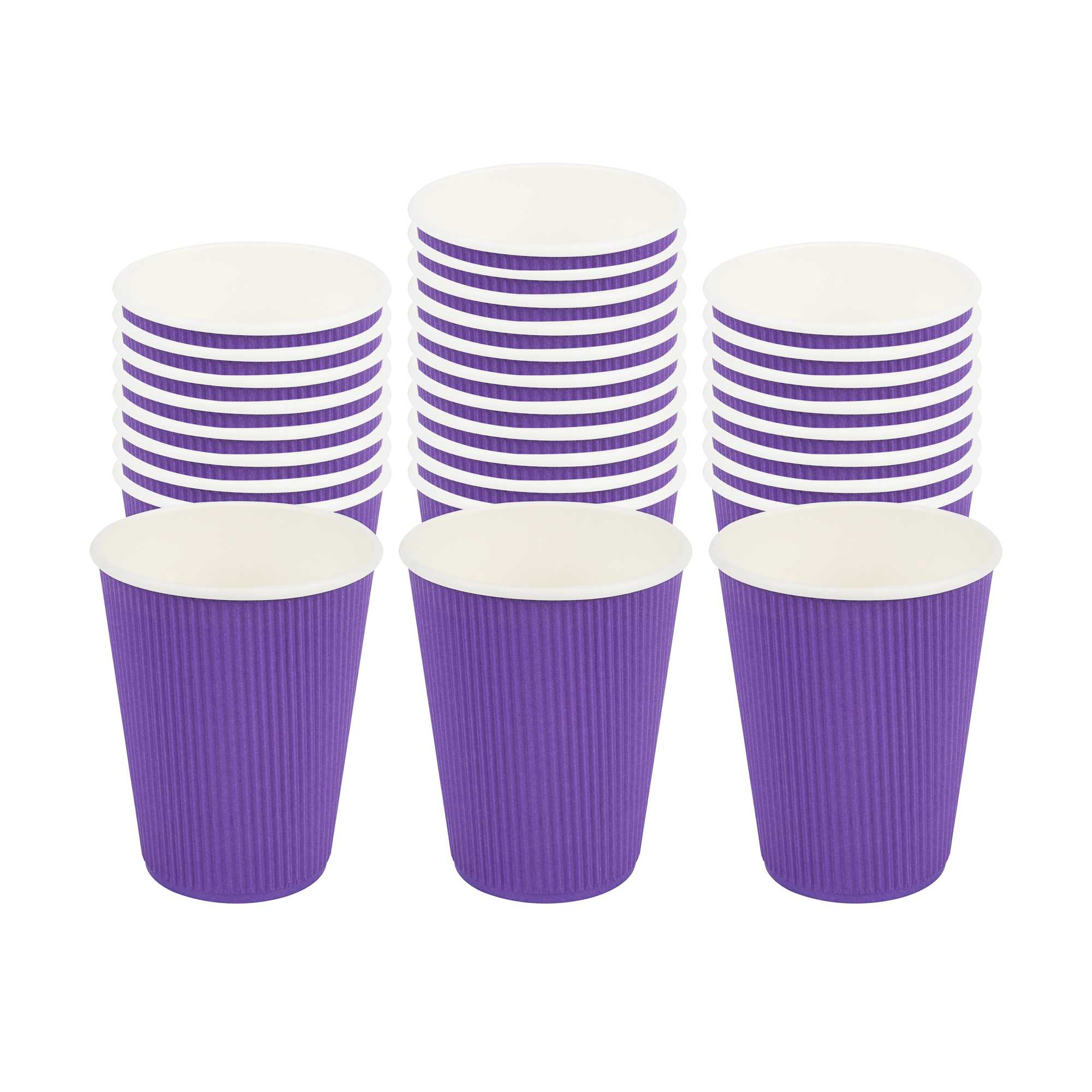 Restpresso 12 oz Royal Purple Paper Coffee Cup - Ripple Wall - 3 1/2" x 3 1/2" x 4 1/4" - 500 count box