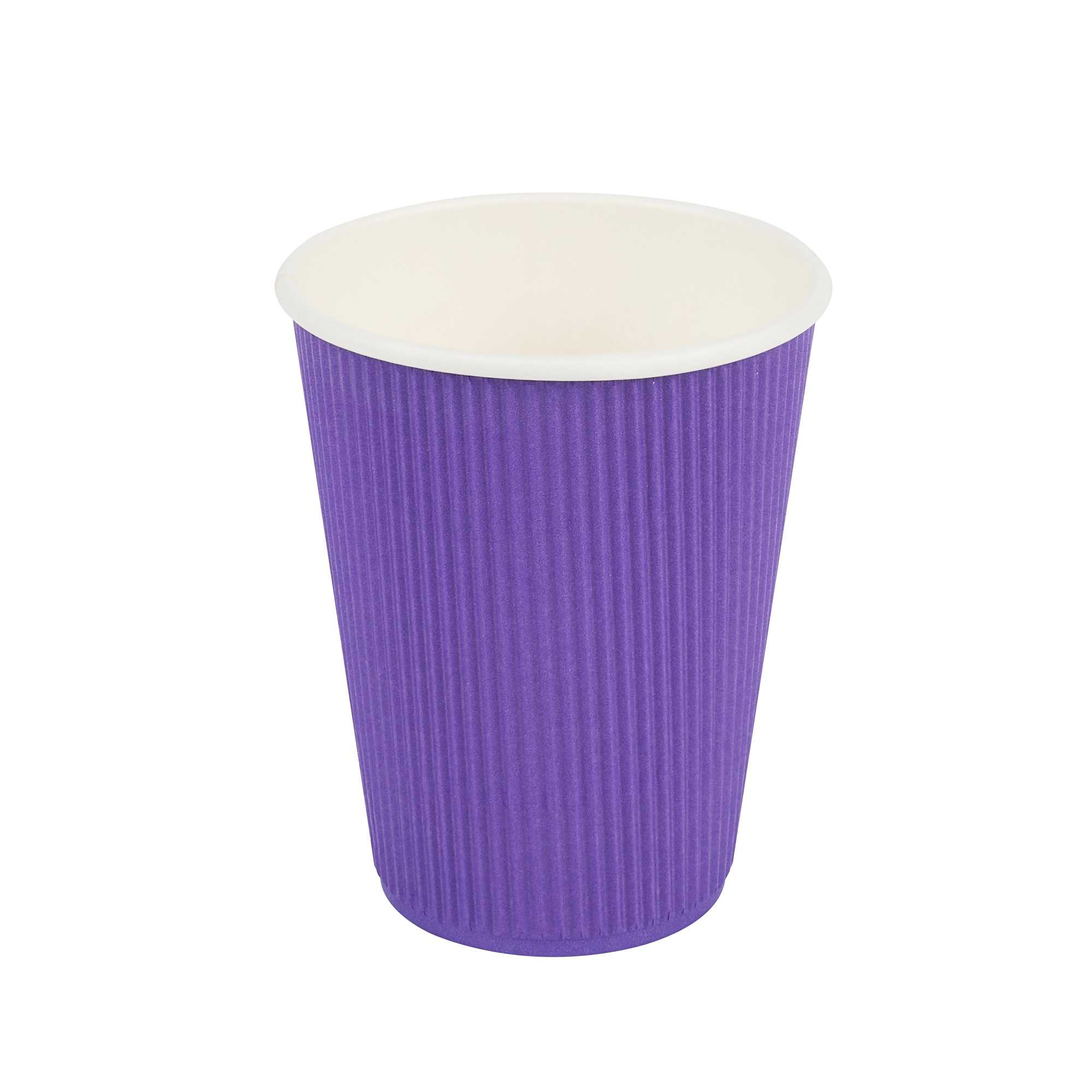 Restpresso 12 oz Royal Purple Paper Coffee Cup - Ripple Wall - 3 1/2" x 3 1/2" x 4 1/4" - 500 count box