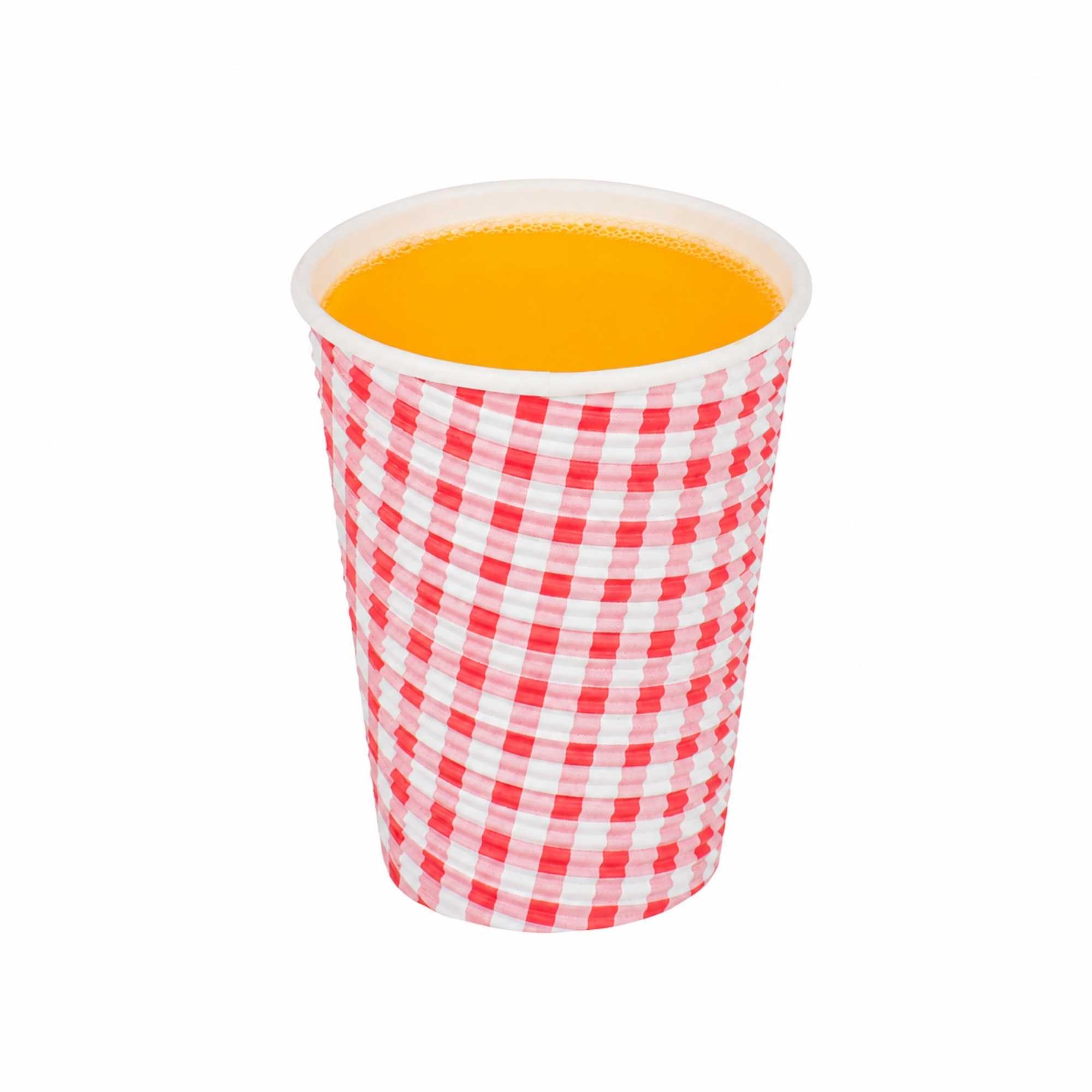 Restpresso 12 oz Picnic Print Paper Coffee Cup - Spiral Wall - 3 1/2" x 3 1/2" x 4 1/4" - 25 count box