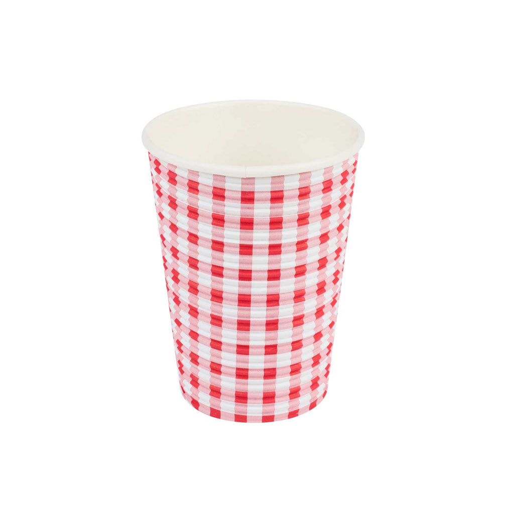 Restpresso 12 oz Picnic Print Paper Coffee Cup - Spiral Wall - 3 1/2" x 3 1/2" x 4 1/4" - 25 count box
