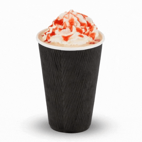 Restpresso 16 oz Black Paper Coffee Cup - Ripple Wall - 3 1/2" x 3 1/2" x 5 1/2" - 25 count box
