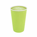 Restpresso 16 oz Eco Green Paper Coffee Cup - Ripple Wall - 3 1/2" x 3 1/2" x 5 1/2" - 500 count box