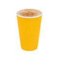 Restpresso 16 oz Yellow Paper Coffee Cup - Ripple Wall - 3 1/2" x 3 1/2" x 5 1/2" - 500 count box