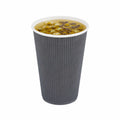 Restpresso 16 oz Gray Paper Coffee Cup - Ripple Wall - 3 1/2" x 3 1/2" x 5 1/2" - 25 count box