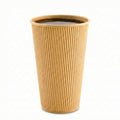 Restpresso 16 oz Kraft Paper Coffee Cup - Ripple Wall - 3 1/2" x 3 1/2" x 5 1/2" - 25 count box