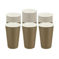 Restpresso 16 oz Mocha Pin Check Paper Coffee Cup - Spiral Wall - 3 1/2" x 3 1/2" x 5 1/2" - 25 count box
