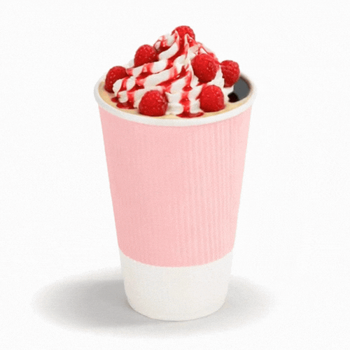 Restpresso 16 oz Light Pink Paper Coffee Cup - Ripple Wall - 3 1/2" x 3 1/2" x 5 1/2" - 25 count box
