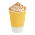 Restpresso 16 oz Light Yellow Paper Coffee Cup - Ripple Wall - 3 1/2" x 3 1/2" x 5 1/2" - 25 count box