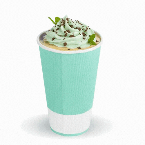 Restpresso 16 oz Light Green Paper Coffee Cup - Ripple Wall - 3 1/2" x 3 1/2" x 5 1/2" - 25 count box
