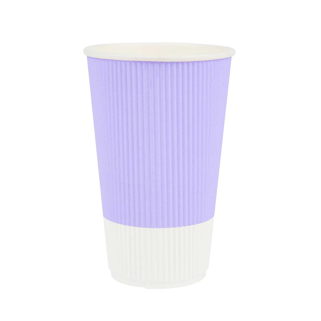 Restpresso 16 oz Light Purple Paper Coffee Cup - Ripple Wall - 3 1/2" x 3 1/2" x 5 1/2" - 25 count box