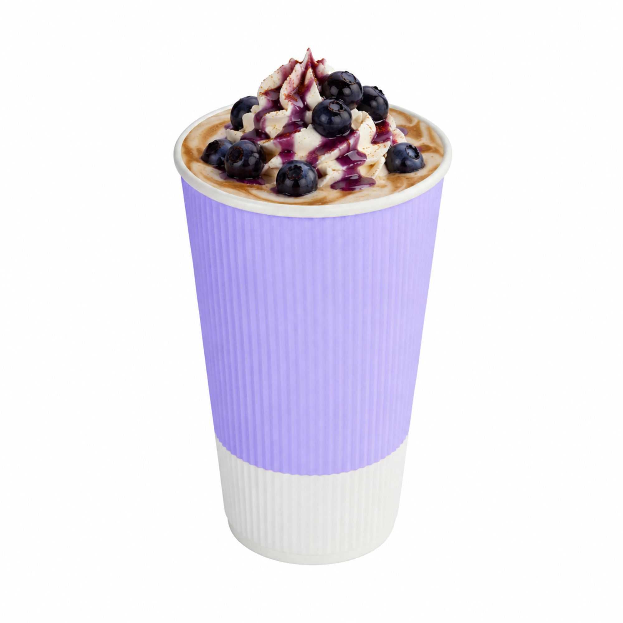 Restpresso 16 oz Light Purple Paper Coffee Cup - Ripple Wall - 3 1/2" x 3 1/2" x 5 1/2" - 25 count box